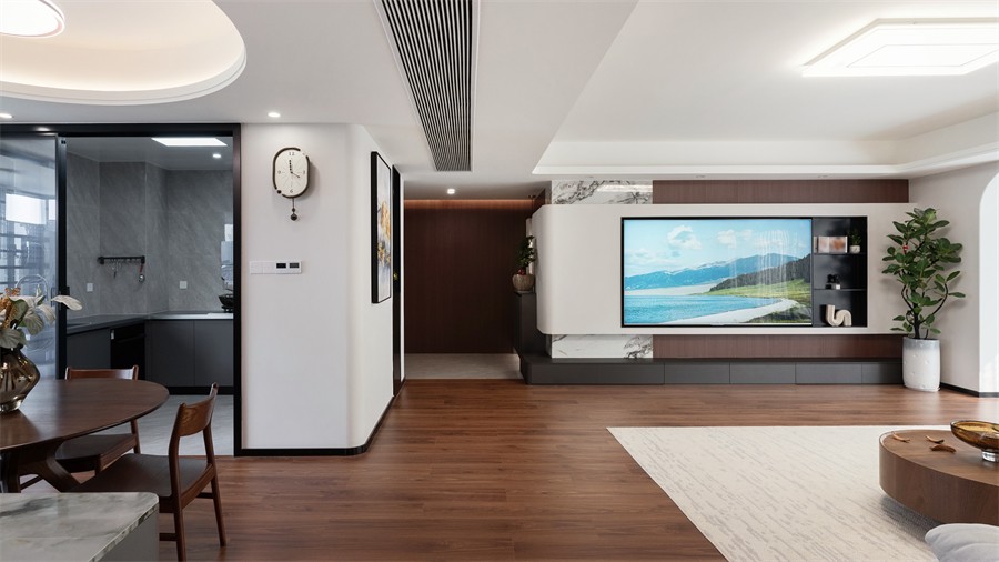 建發(fā)養(yǎng)云184平現(xiàn)代風(fēng)格客廳裝修完工實(shí)景圖