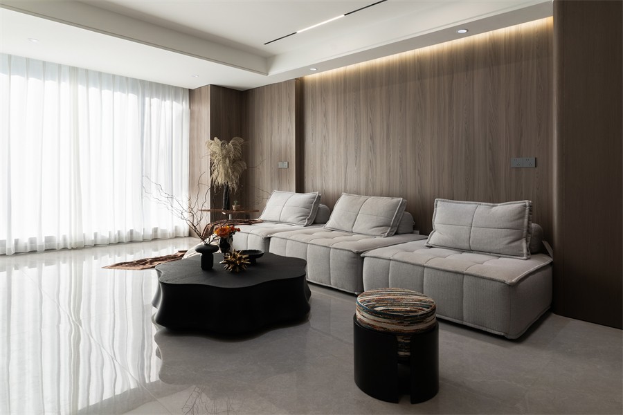 錦官府100平客廳裝修完工實景圖